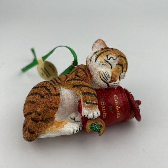 Danbury Mint The Baby Animal Christmas Ornament Tiger Cub Cookies Santa #2 - Picture 3 of 10
